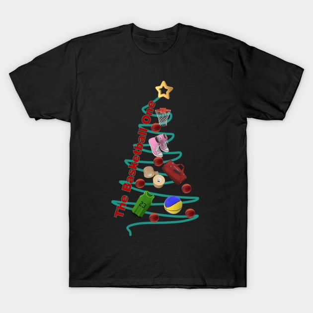 Basketball Xmas Tree T-Shirt by rturnbow